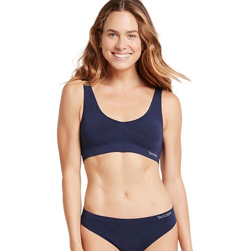 Padded Shaper Crop Bra Navy Str Xs
