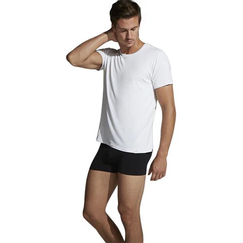 Men S Crew Neck T Shirt Hvid Str M
