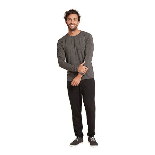 Men S Long Sleeve Crew T Shirt Dark Marl Str S