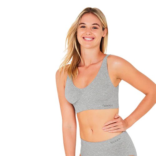 Padded Shaper Crop Bra Lysegrå Str Xl