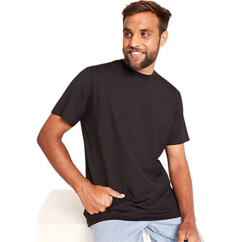 Men S Classic Crew Neck T Shirt Sort Str M