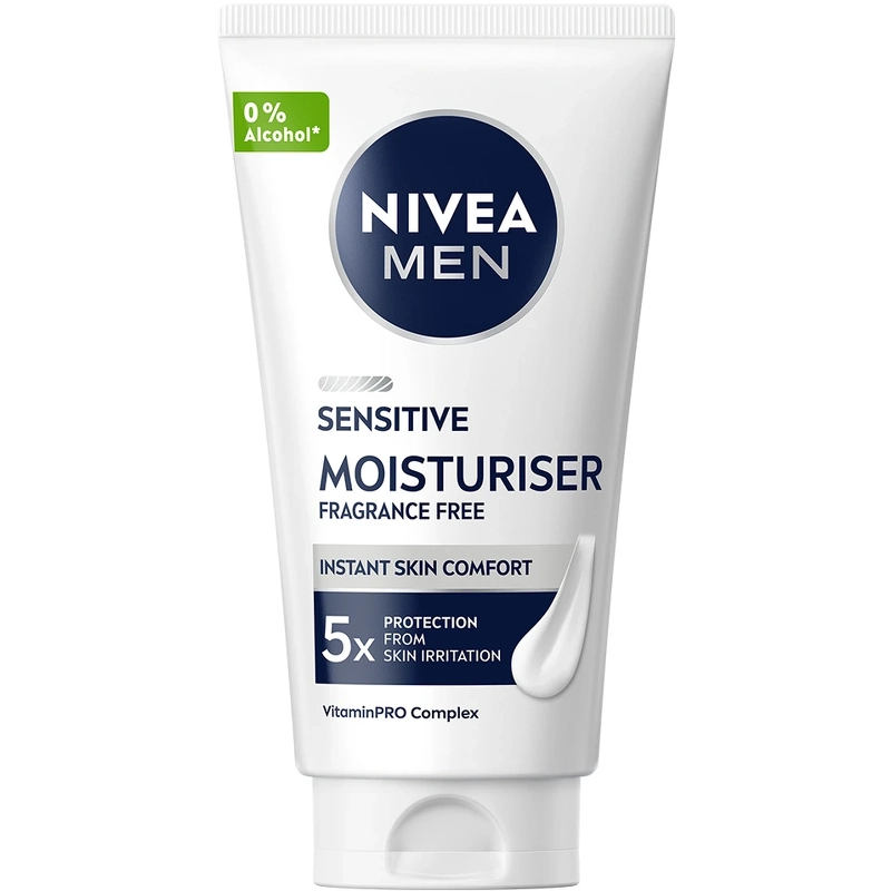Nivea Men Sensitive Moisturiser Face Cream Fragrance Free 75 Ml