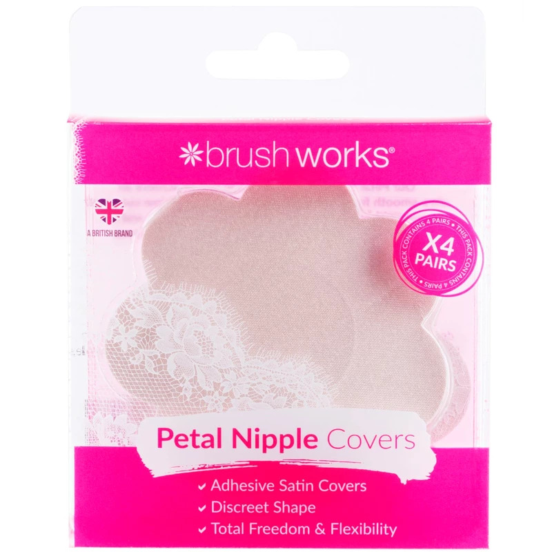 Brushworks Nude Satin Nipple Covers 4 Pairs