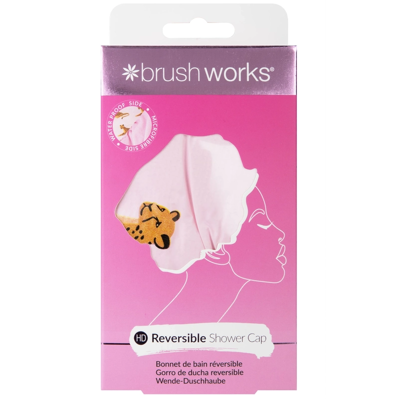 Brushworks Reversible Shower Cap Leopard Pattern