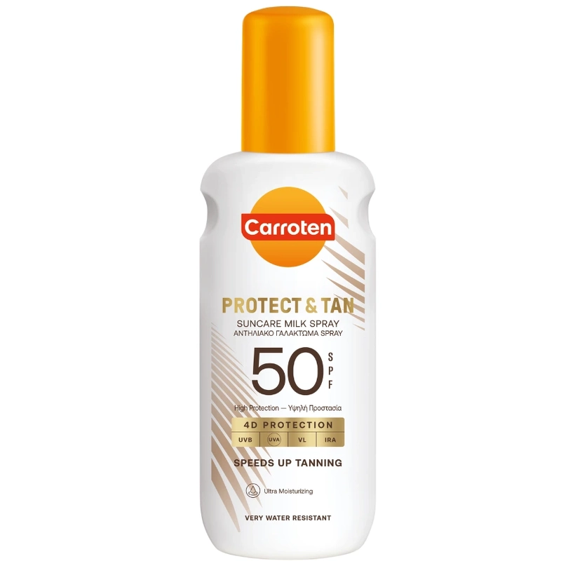 Carroten Protect   Tan Body Milk Spray Spf 50   150 Ml