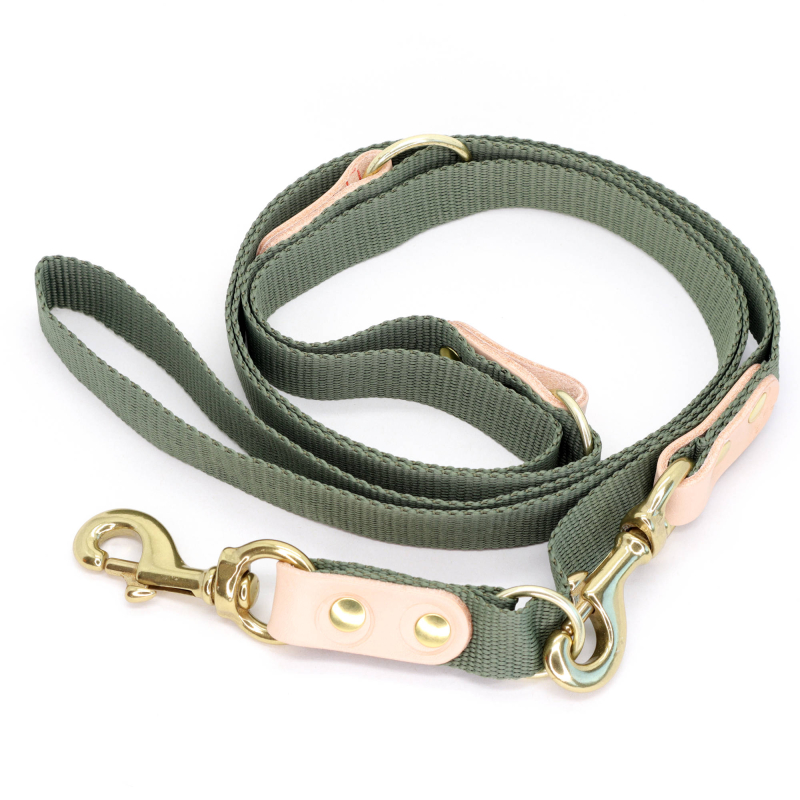 Grøn Hundesnor Med Karabinhage   Dressurline 25 Mm X 250 Cm I Webbing