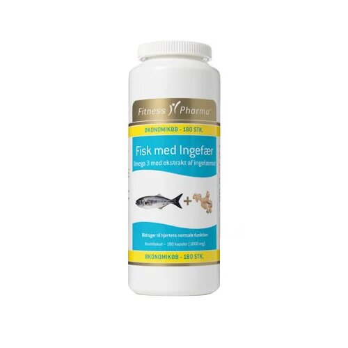 Fisk M  Ingefær Fitness Pharma   180 Kapsler