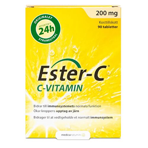 Ester C Vitamin 200 Mg   90 Tabletter