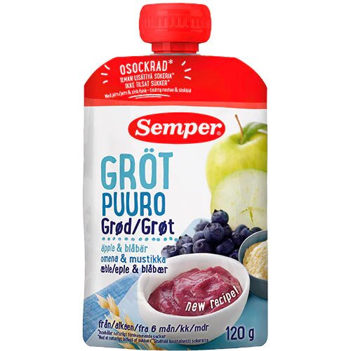 Grød Med Blåbær Og æble Fra 6 Mdr    120 Gram