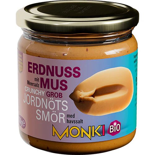 Jordnøddesmør Crunch ø Monki   330 Gram