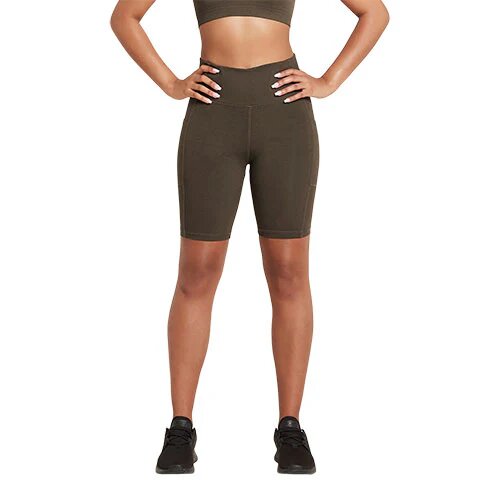 8 Quot High Waist Shorts Dark Olive Str Xs Motivate 1 Stk