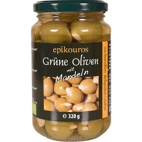 Oliven Grønne M Mandler øko  320 Gram