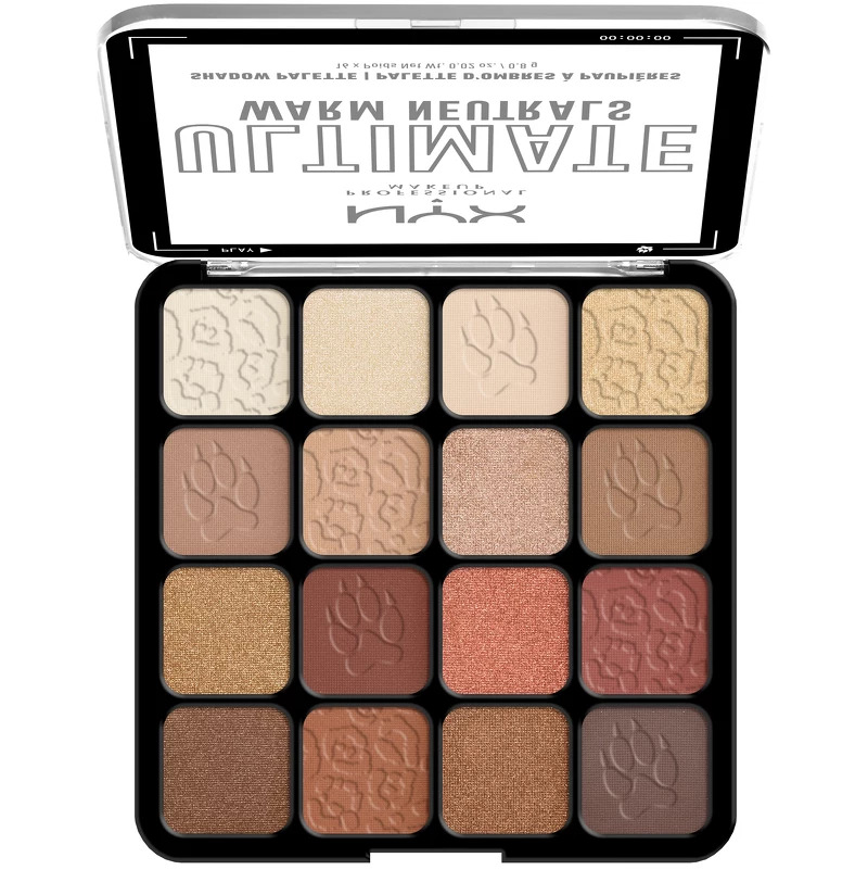 Nyx Professional Makeup Ultimate Shadow Palette 16 X 0 8 G   05w Warm Neutrals