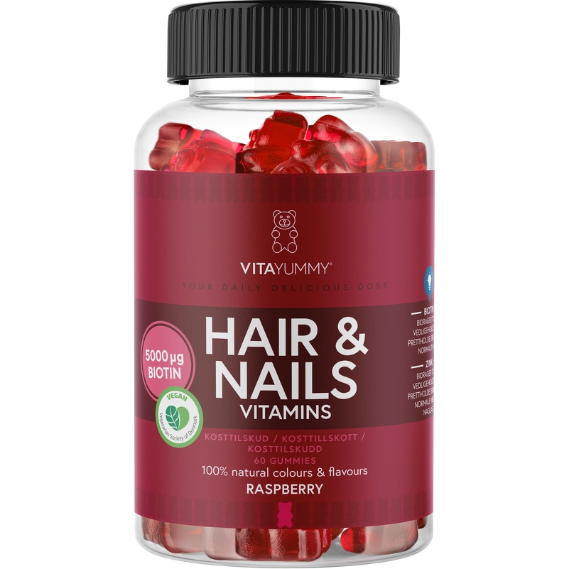 Vitayummy Hair Nails Raspberry 60 Pieces