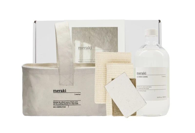 Meraki Gaveæske Basket Dish Cloth Beige Sponge All Round Cleaning 1000ml