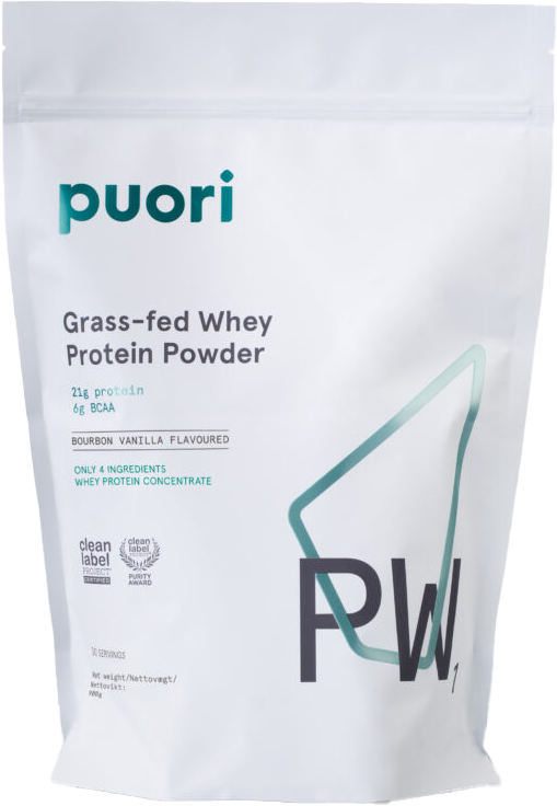 Puori Pw1  Grass Fed Whey Proteinpulver Med Bourbon Vanilje   900 Gram