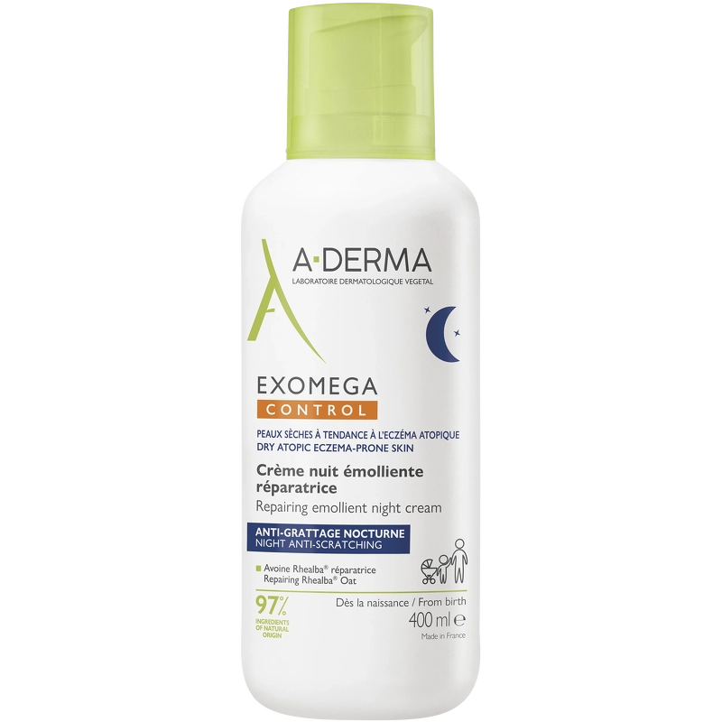A Derma Exomega Control Emollient Night Cream 400 Ml