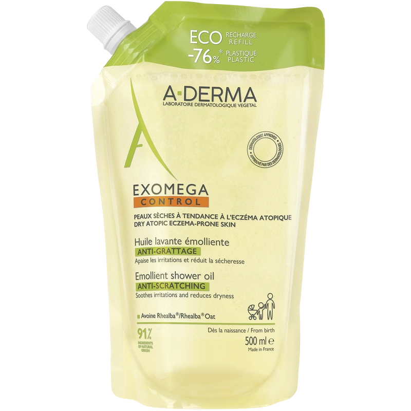 A Derma Exomega Control Shower Oil Eco Refill 500 Ml