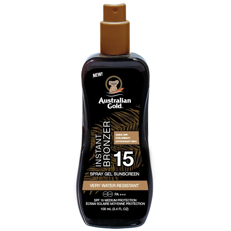 Australian Gold Instant Bronzer Spraygel Travel Size Spf 15   100 Ml
