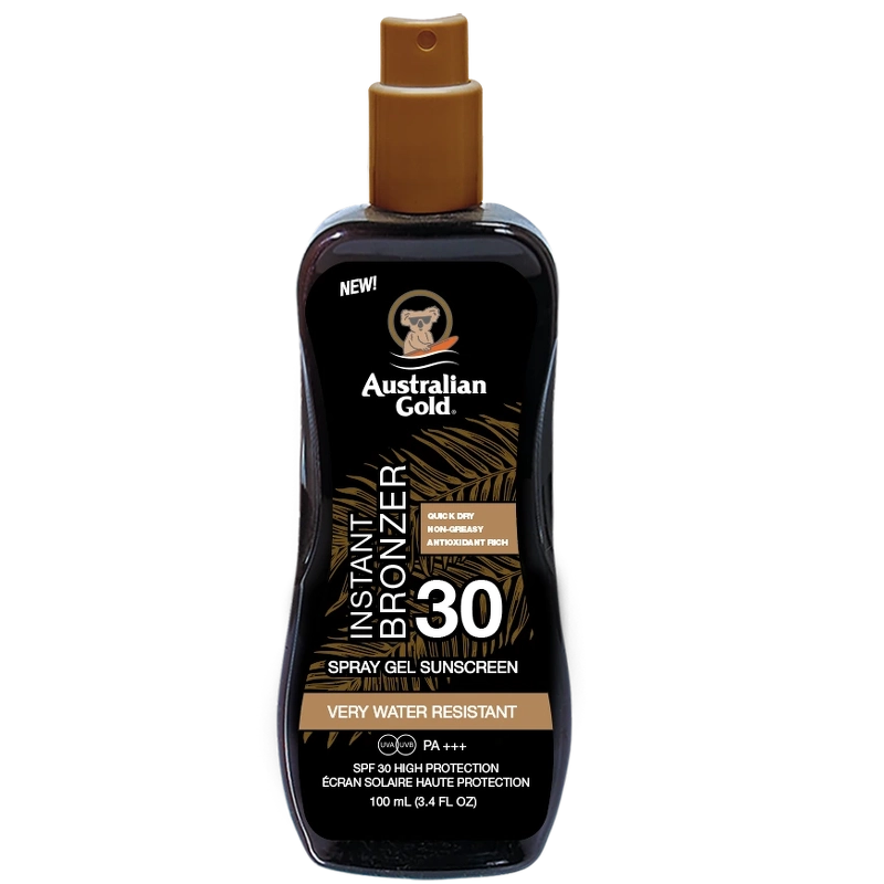Australian Gold Instant Bronzer Spraygel Travel Size Spf 30   100 Ml