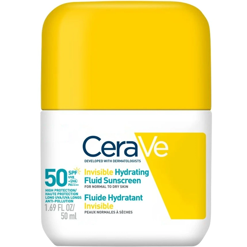 Cerave Invisible Hydrating Fluid Sunscreen Spf 50 50 Ml