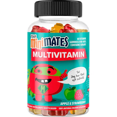 Team Minimates Multivitamin Med æble Og Jordbær   60 Gum