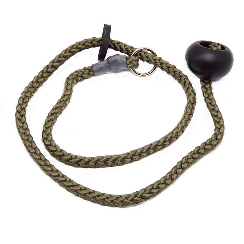 Kort Hundesnor Med Knop   Retrieverline Olivengrøn  68 Cm Lang