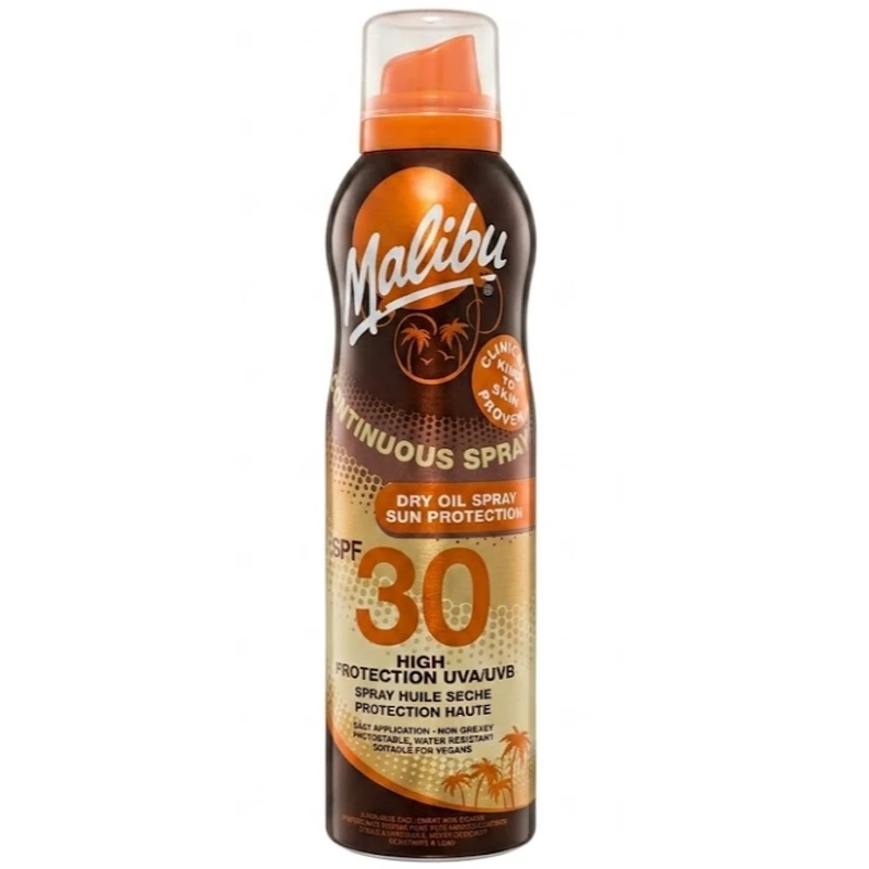 Malibu Sun Continuous Dry Oil Spray Spf 30   175 Ml