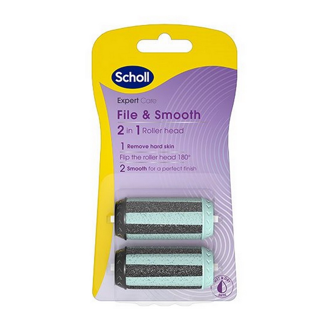 Scholl   File   Smooth 2 In 1 Roller Head   2 Pak