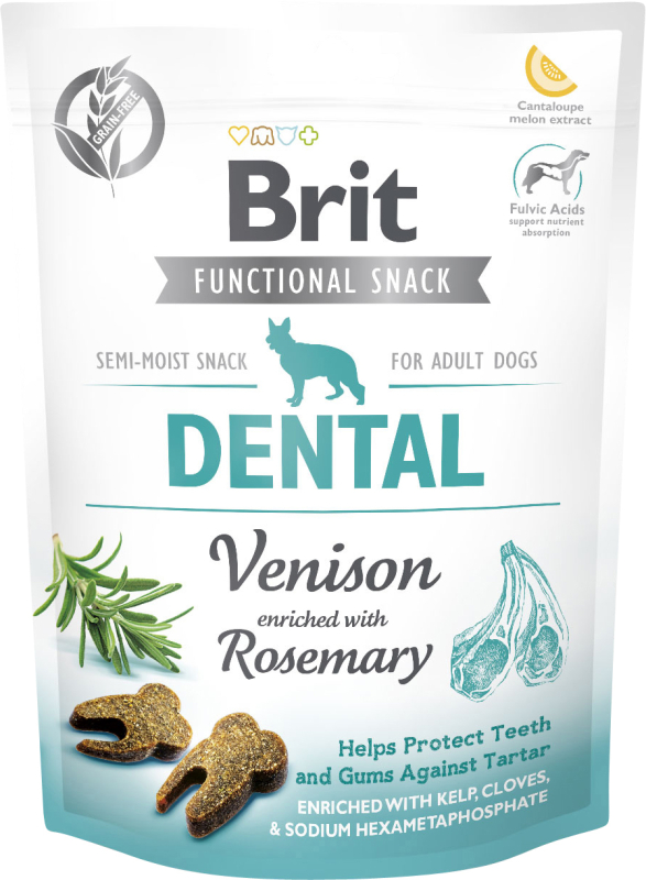 Brit Care Dog Dental Venison Snack   Hundegodbidder Med Vildtkød Og Rosmarin