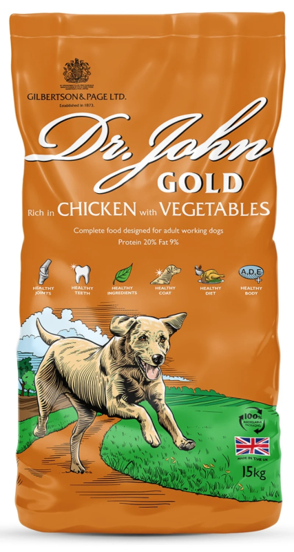15 Kg Dr  John Gold   Voksenfoder Med Kylling